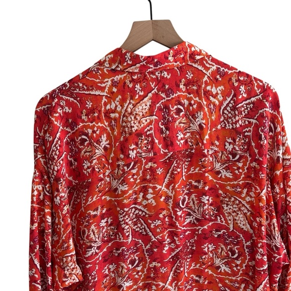 IRO Jacto Gathered Button Up Abstract Floral Blouse Size EU 34/U.S. Size 4 - Picture 8 of 16